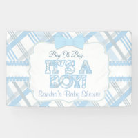 Azul, es un muchacho, tela escocesa Baby Shower