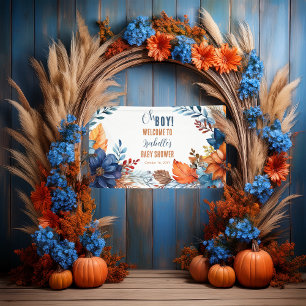 Lona Azul Terracota Oh Boy Fall Floral Baby Shower