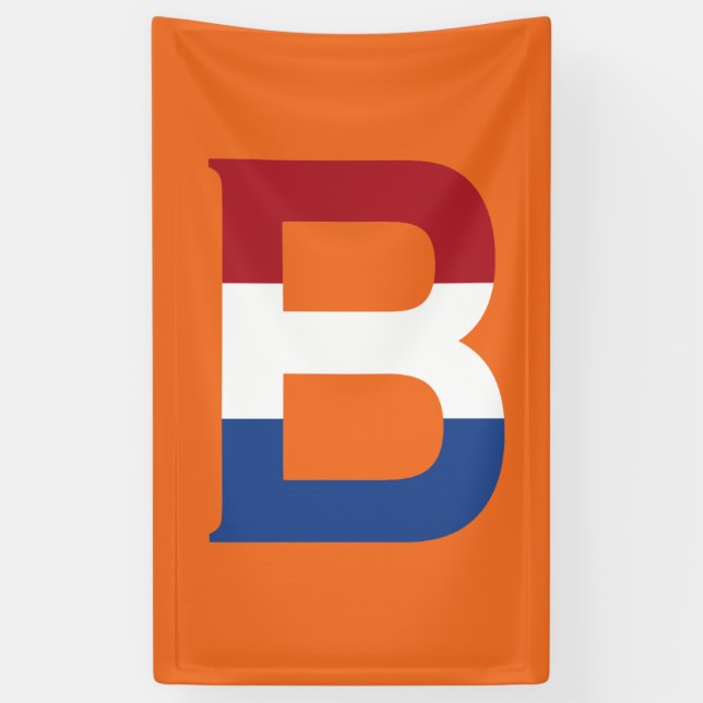 Lona B Monograma colocado sobre la bandera de la LND en (Vertical)