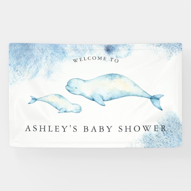 Lona Baby Beluga | Banner de bienvenida de Ocean Baby S (Horizontal)
