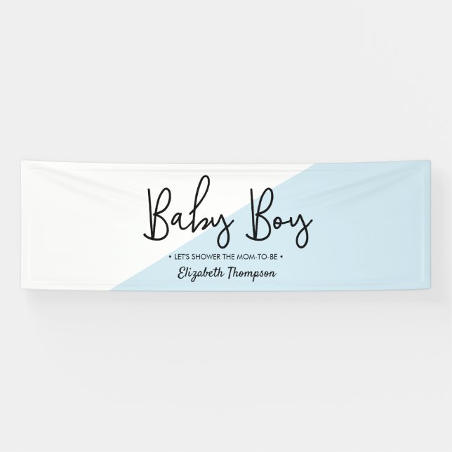 Lona Baby Boy Diagonal Baby Shower moderno (Horizontal)