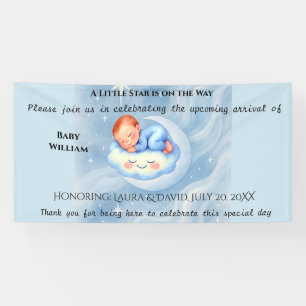 Lona Baby Boy Shower Invitan a la Moonlight Stars Water