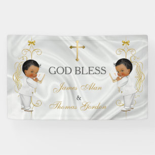 Lona Baby Boy Twins Baptism Christening Gold Ethnic