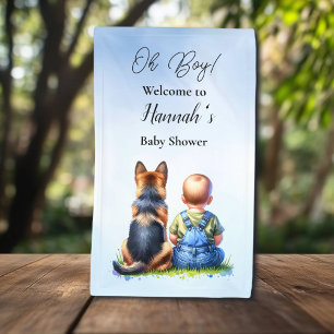 Lona Baby Boy y su alemán Shepherd Puppy Baby Shower