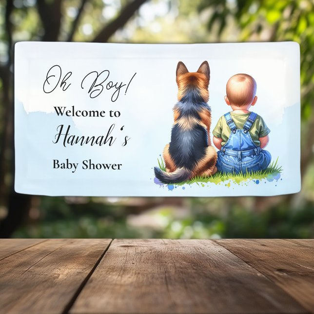 Lona Baby Boy y su alemán Shepherd Puppy Baby Shower (Subido por el creador)