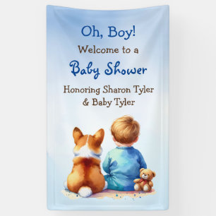 Lona Baby Boy y su Corgi Puppy Baby Shower