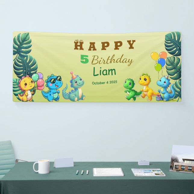 Lona Baby Dino Birthday Banner (Feria)