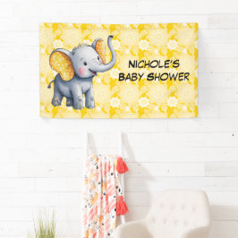 Lona Baby Elephant Yellow Polka Dot Ears Baby Shower