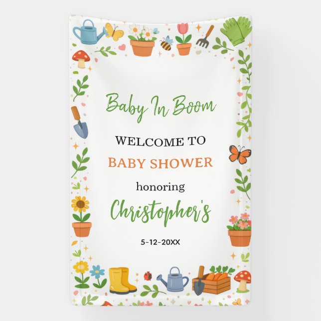 Lona Baby in Bloom Garden Baby Shower | Cute Floral  (Vertical)