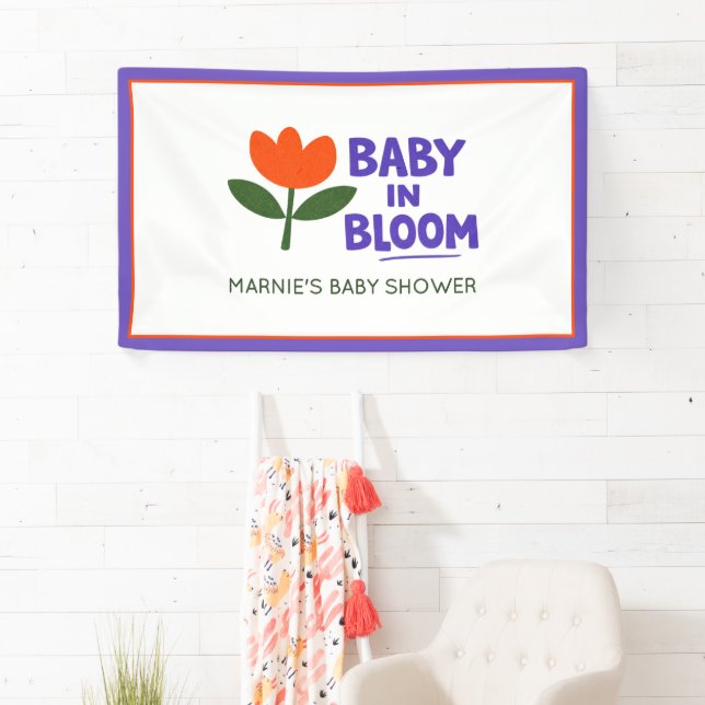 Lona Baby in Bloom Tulip Trendy Modern Baby Shower Napk (In situ)
