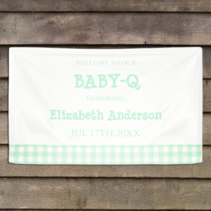 Lona Baby-Q Verde Menta Cuadro Baby Shower