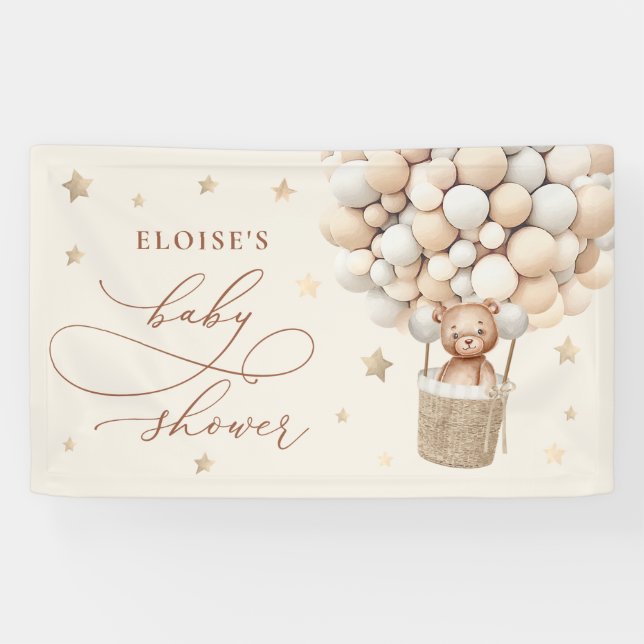 Lona Baby Shower Bearly Wait Neutral Bear Bear Balloon (Horizontal)