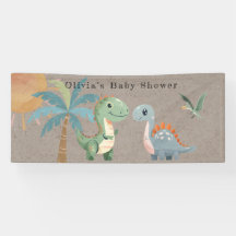 Baby Shower Blue Green Dinosaur Boy