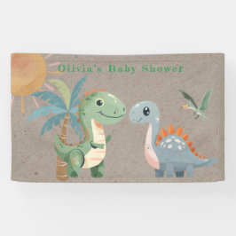 Lona Baby Shower Blue Green Dinosaur Boy
