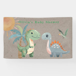 Lona Baby Shower Blue Green Dinosaur Boy