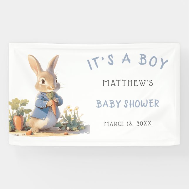 Lona Baby Shower Blue Peter Rabbit Boy (Horizontal)