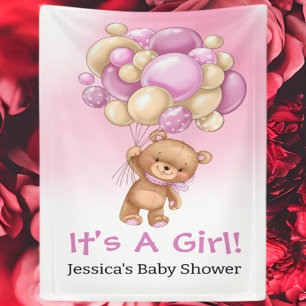 Lona Baby Shower Blue Teddy Es Un Chica