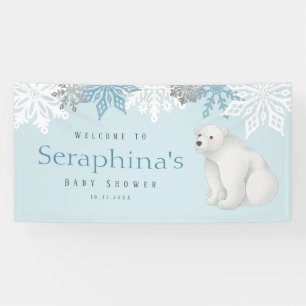Lona Baby Shower Blue Winter Polar Bear