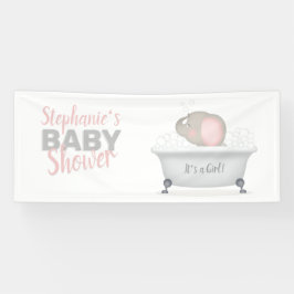 Lona Baby Shower Chica de Baño de Elefante Búbico