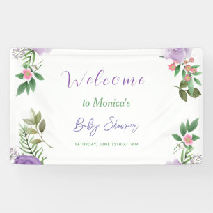 Lona Baby Shower Chica floral Purple Spring