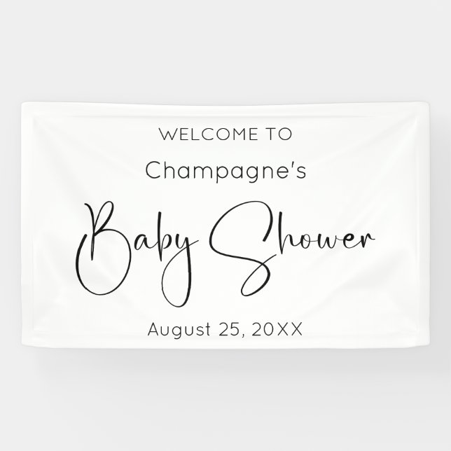 Lona Baby Shower con guión moderno (Horizontal)