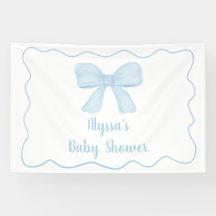 Lona Baby Shower Coquette Blue Bow