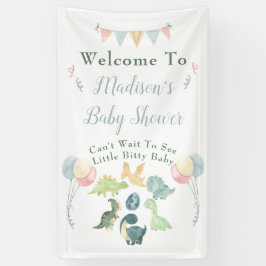 Lona Baby Shower Cute Dinosaur Mom Name Blue