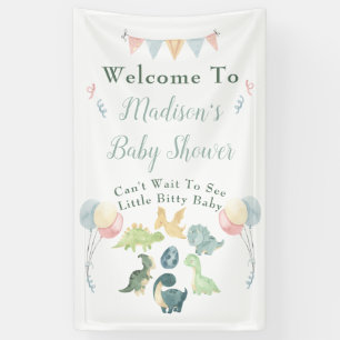 Lona Baby Shower Cute Dinosaur Mom Name Blue