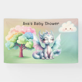 Lona Baby Shower Cute Pastel Dragon