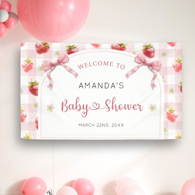 Lona Baby Shower de bienvenida a Berry Sweet Strawberry (Subido por el creador)