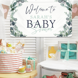 Lona Baby Shower de bienvenida a la familia Watercolor 