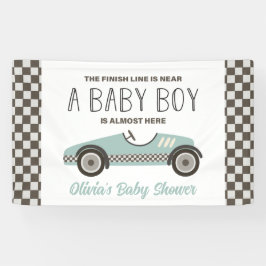 Lona Baby Shower de blue Race Car