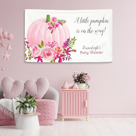 Lona Baby Shower de calabaza rosa horizontal