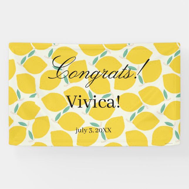 Lona Baby Shower de cítricos de limón de la principal a (Horizontal)