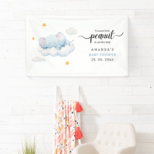 Lona Baby Shower de Elefante Dormido, Baby Shower de Ni