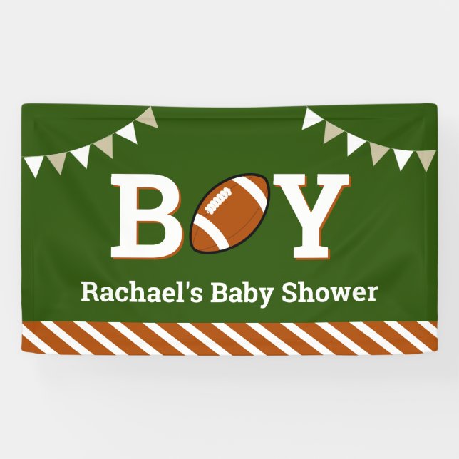 Lona Baby Shower de fútbol de chico deportivo personali (Horizontal)