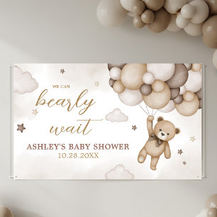 Lona Baby Shower de globo Bear Brown