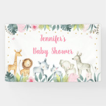 Baby Shower de la jungla de Safari Rosa