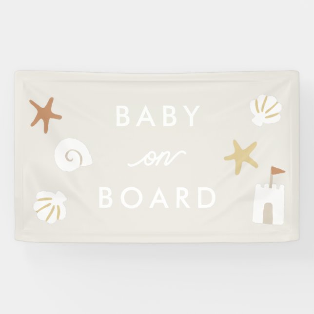 Lona Baby Shower de la piscina de arena "Baby On Board" (Horizontal)