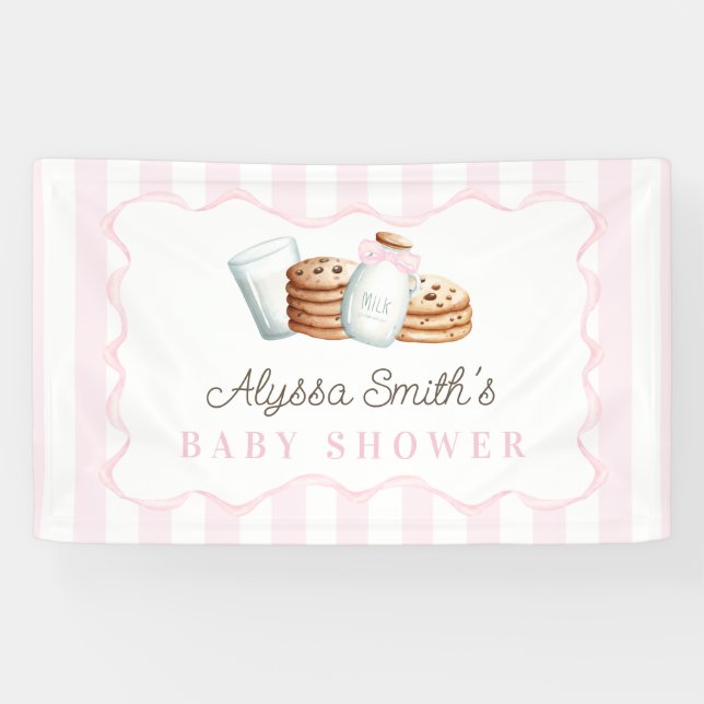 Lona Baby Shower de leche y cookies (Horizontal)