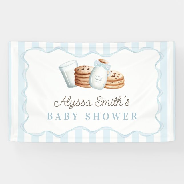 Lona Baby Shower de leche y cookies (Horizontal)
