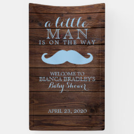 Lona Baby Shower de Little Man | Mustache De Madera Rús