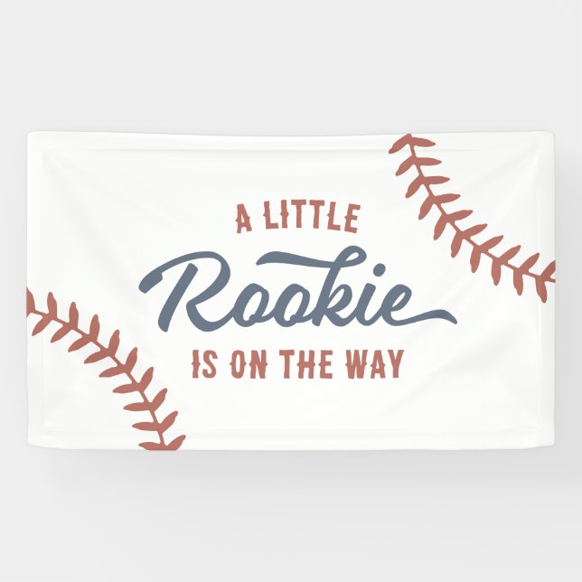 Lona Baby Shower de Little Rookie Baseball (Horizontal)