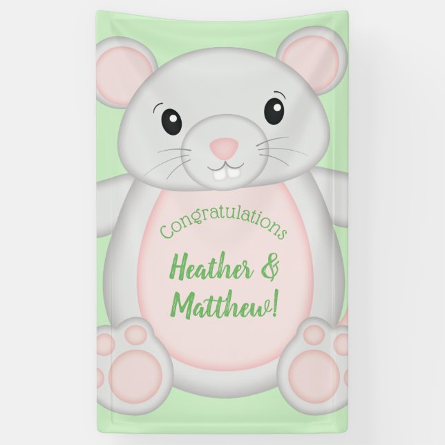 Lona Baby Shower de mouse (Vertical)