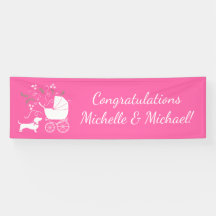 Baby Shower de perro rosado Dachshund Wiener