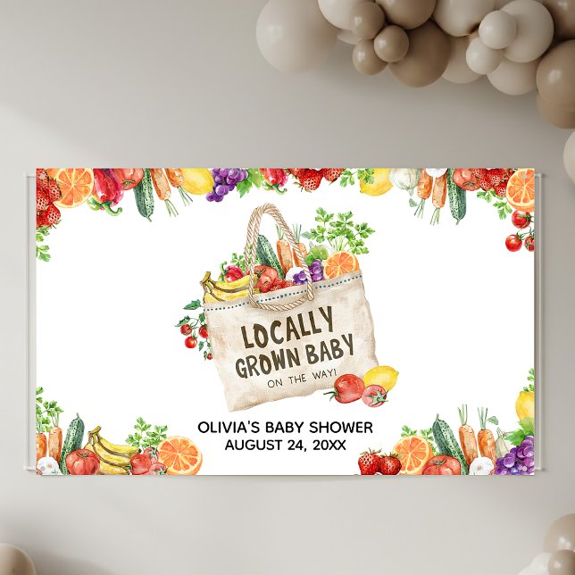 Lona Baby Shower de Productos Locales (Locally Grown Baby Shower Banner)