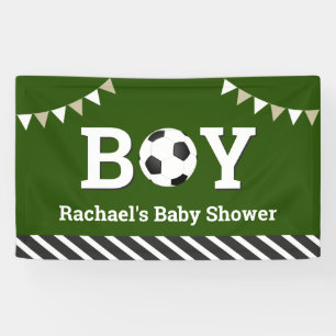 Lona Baby Shower de Sports Boy Soccer Personalizado
