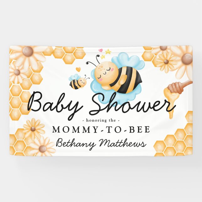 Lona Baby Shower de verano de Mommy-to-Bee (Horizontal)
