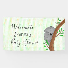 Lona Baby Shower del oso Koala Sleepy Personalizado