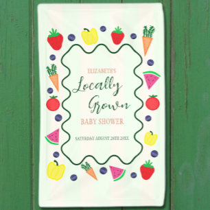 Lona Baby Shower en el mercado de agricultores locales